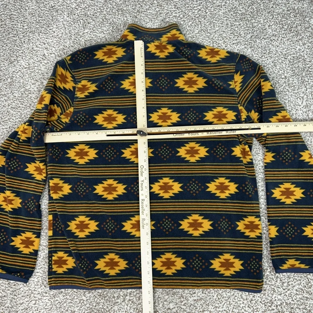 Duluth Trading Co‎ Pullover Mens Large Blue Fleece 1/2 Zip Sweater Aztec Hiking